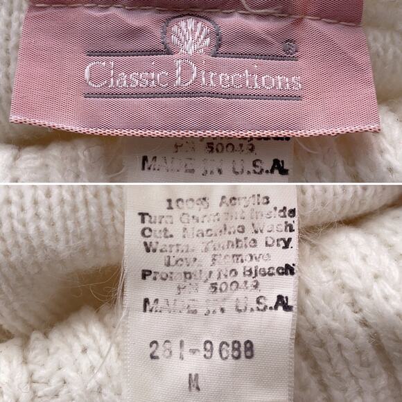 80s Scandi Cream Turtleneck Sweater Minimalist Vanilla Girl Quiet Luxury M - Picture 9 of 9